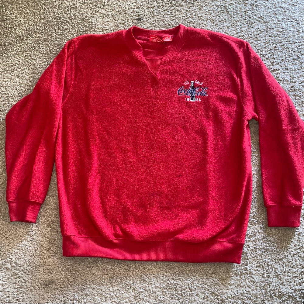 Men’s Officially Licensed Coca Cola Brand Fleece Sweater Size Large